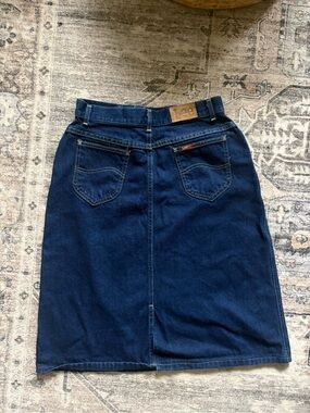 Vintage 90s Lee denim skirt western cowgirl size 27 made in USA 100% cotton
